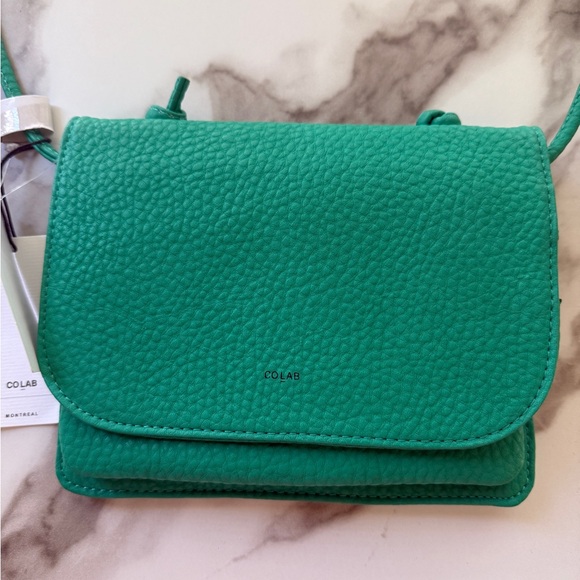 Co Lab Vegan Leather Green Crossbody Bag - Picture 1 of 11